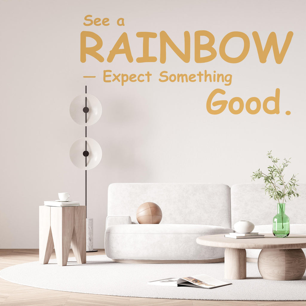 Rainbow Quote Wall Decal Phrase Everyday Luck Positive Vinyl Decor Modern Vinyl Wall Art Wall Mural Kids Room