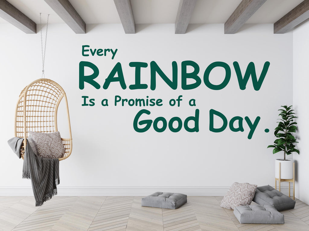 Rainbow Quote Wall Decal Phrase Everyday Luck Positive Vinyl Decor Modern Vinyl Wall Art Wall Mural Kids Room