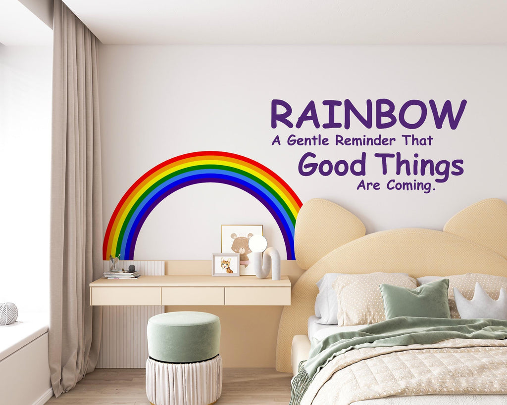 Rainbow Quote Wall Decal Phrase Everyday Luck Positive Vinyl Decor Vinyl Wall Art Wall Mural Kids Room