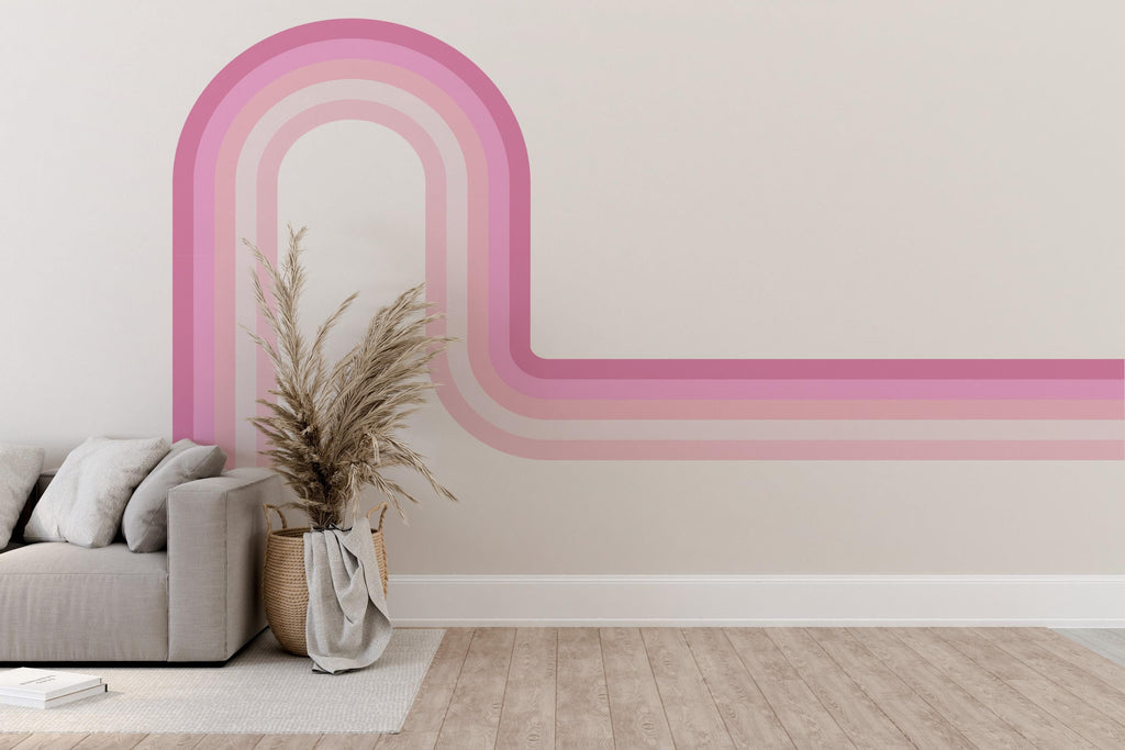 Rainbow Stripes Vinyl Decal Peel And Stick Decal Wall Decor Muted Colors Kids Peel And Stick Cappuccino