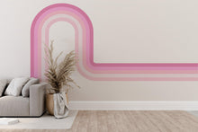 Load image into Gallery viewer, Rainbow Stripes Vinyl Decal Peel And Stick Decal Wall Decor Muted Colors Kids Peel And Stick Cappuccino