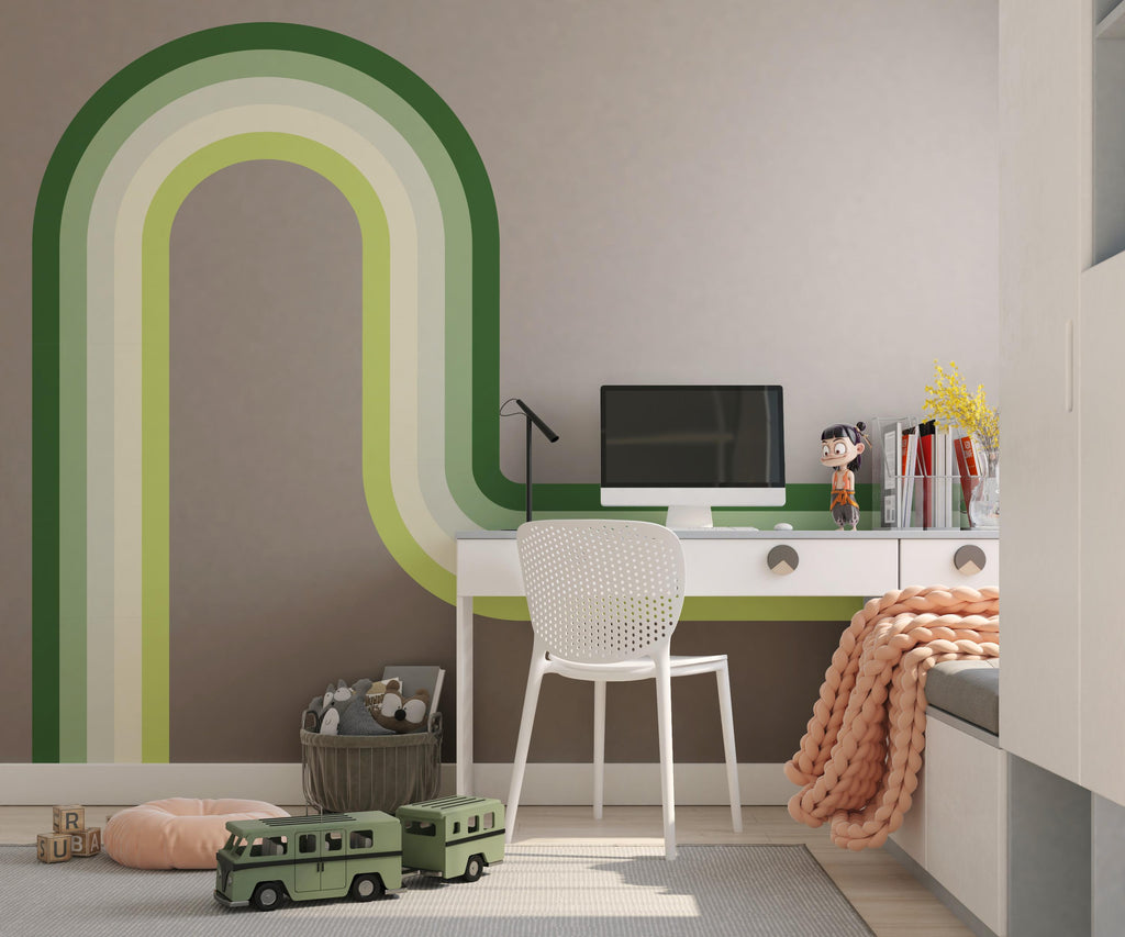 Rainbow Stripes Vinyl Decal Peel And Stick Decal Wall Decor Muted Colors Kids Peel And Stick Cappuccino