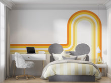 Load image into Gallery viewer, Rainbow Stripes Vinyl Decal Peel And Stick Decal Wall Decor Muted Colors Kids Peel And Stick Cappuccino