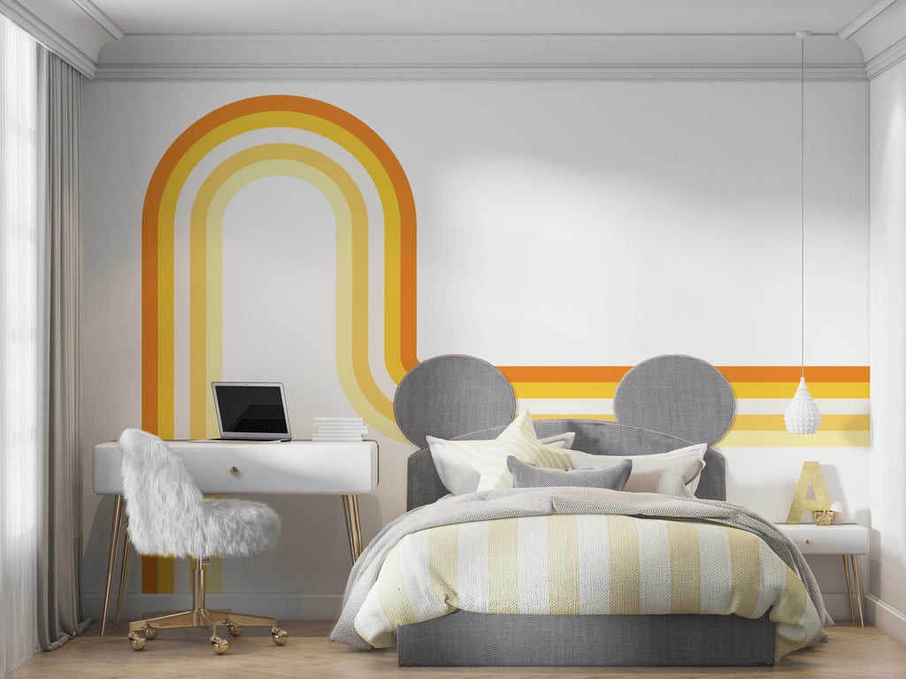 Rainbow Stripes Vinyl Decal Peel And Stick Decal Wall Decor Muted Colors Kids Peel And Stick Cappuccino