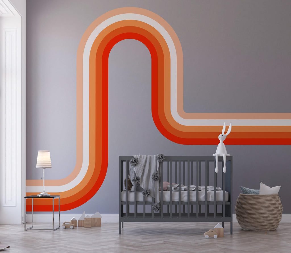 Stripes Rainbow Vinyl Sticker Removable Vinyl Room Decor Soft Colors Baby Removable Lemon