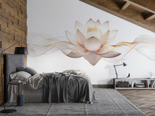 Load image into Gallery viewer, Lotus Flower Wall Decal Yoga Studio Wall Art Zen Vinyl Sticker Meditation Room Decor Spiritual Wellness Wall Mural Minimalist Spa Decor