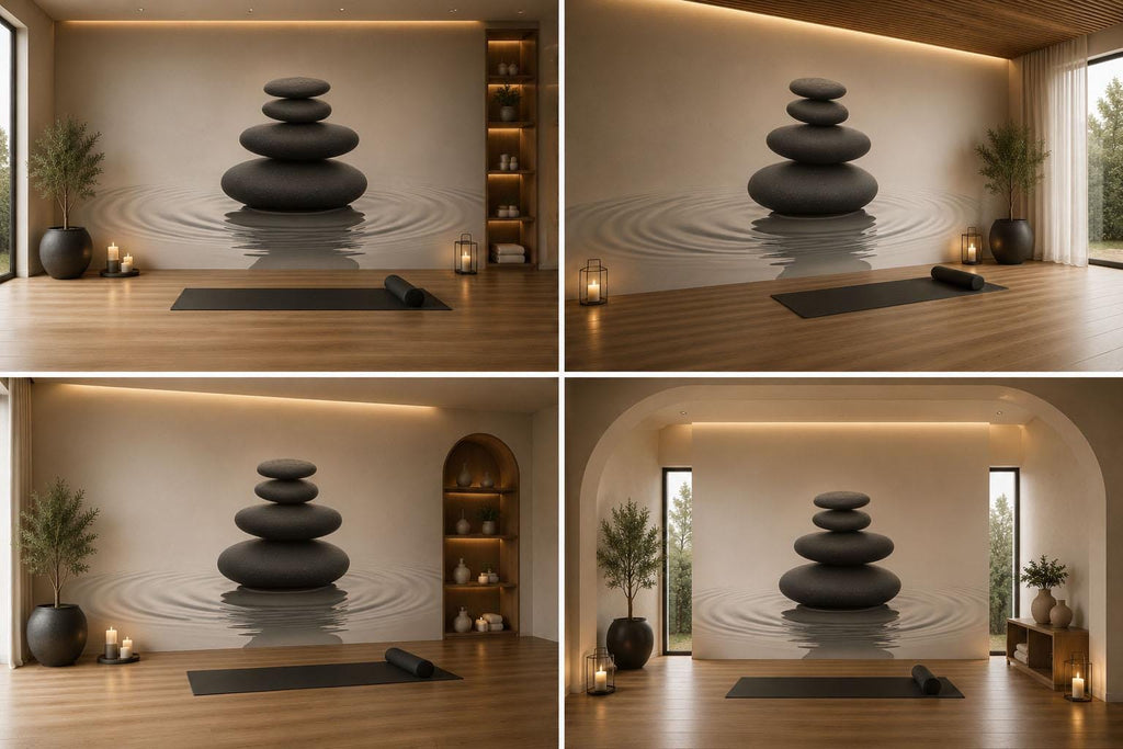 Zen Stone Wall Decal Spa Wall Art Meditation Vinyl Sticker Wellness Wall Decor Minimalist Pebble Mural Relaxation Room Decor