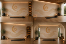 Load image into Gallery viewer, Boho Sun Moon Wall Decal Yoga Studio Wall Art Minimalist Celestial Vinyl Sticker Zen Wellness Decor Modern Meditation Mural