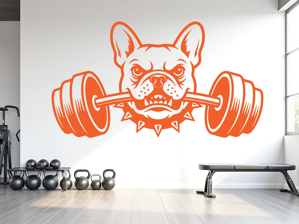 French BullDog Gym Wall Decal Custom fitness Decor Workout Art Vinyl Dog Lover Strong Gym Wall Stickers Bedroom Workout Motivation 1120RS
