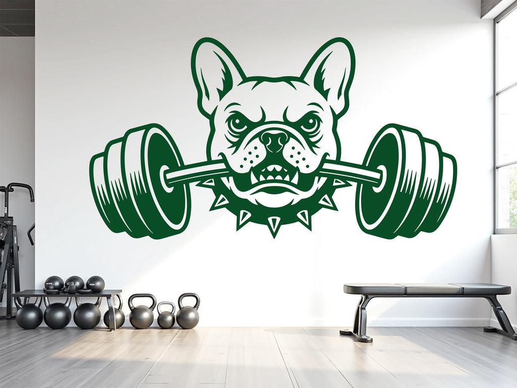 French BullDog Gym Wall Decal Custom fitness Decor Workout Art Vinyl Dog Lover Strong Gym Wall Stickers Bedroom Workout Motivation 1120RS