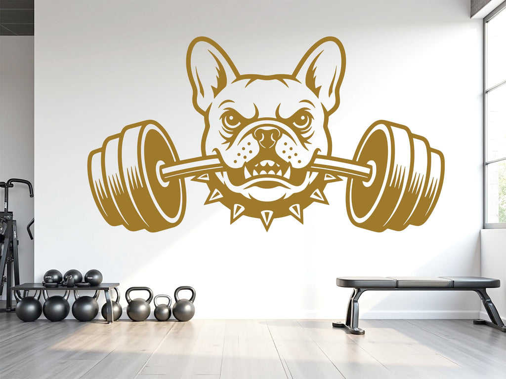 French BullDog Gym Wall Decal Custom fitness Decor Workout Art Vinyl Dog Lover Strong Gym Wall Stickers Bedroom Workout Motivation 1120RS