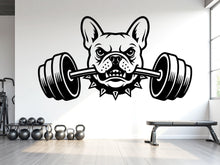 Load image into Gallery viewer, French BullDog Gym Wall Decal Custom fitness Decor Workout Art Vinyl Dog Lover Strong Gym Wall Stickers Bedroom Workout Motivation 1120RS