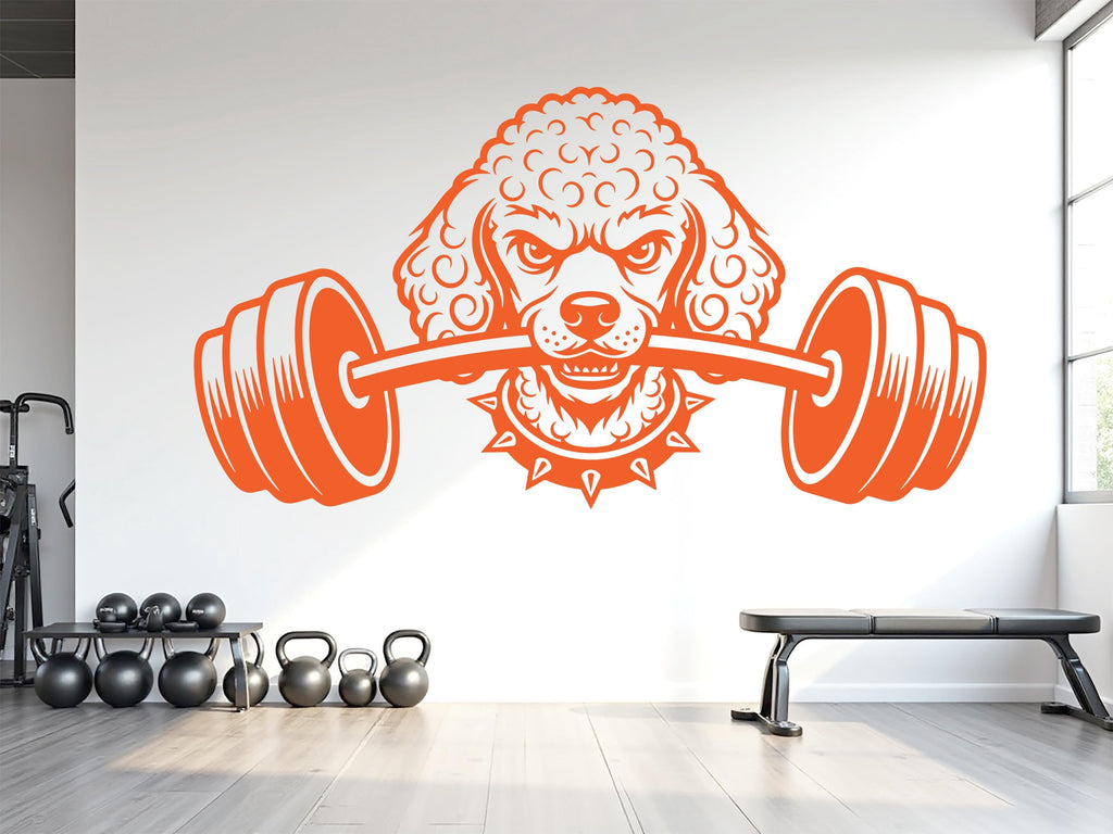 Poodle Gym Wall Decal Custom fitness Decor Workout Art Vinyl Dog Lover Strong Gym Wall Stickers Bedroom Workout Motivation 1121RS