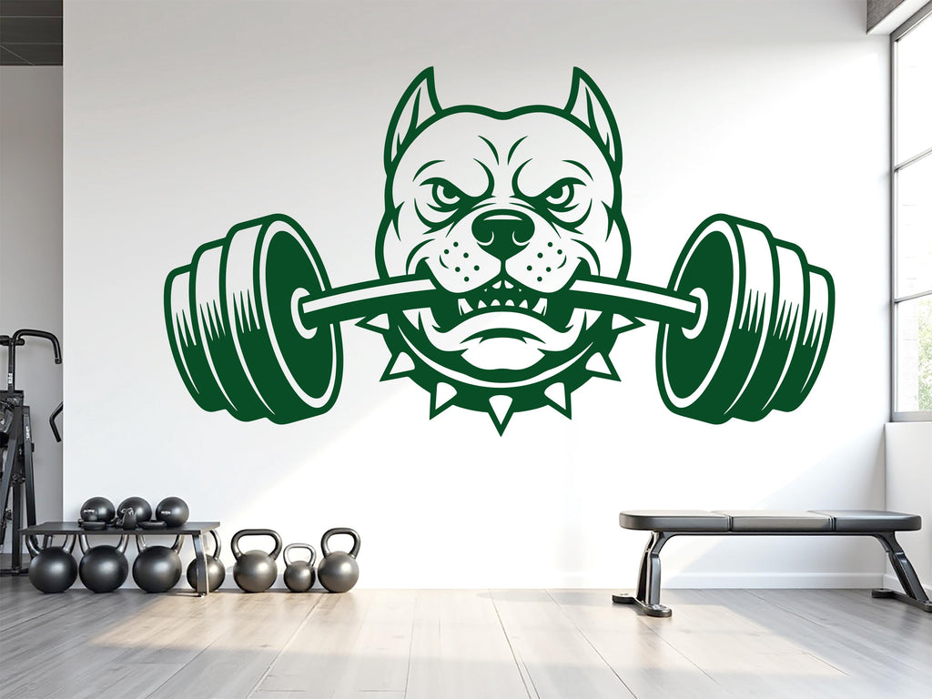 Pitbull Dog Gym Wall Decal Custom fitness Decor Workout Art Vinyl Dog Lover Strong Gym Wall Stickers Bedroom Workout Motivation 1123RS
