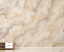 Load image into Gallery viewer, Abstract Marble Wallpaper - Soft Cream Beige Swirl - Watercolor Stone Texture - Neutral Minimalist Mural 1140RS