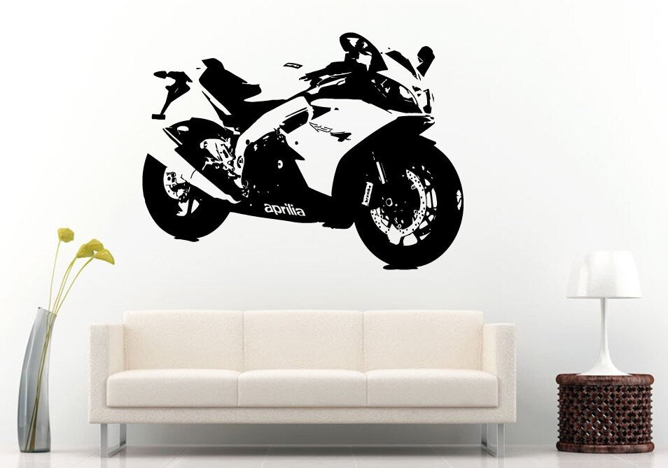 Motorcycle Sport Crotch Rocket Racing Motorbike Bike Wall Decal Vinyl Sticker Mural Room Decor L854