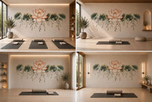 Load image into Gallery viewer, Lotus Flower Wall Mural, Yoga Studio Wallpaper, Zen Spa Decor, Meditation Room Wall Art, Botanical Wellness Mural, 660mv
