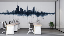 Load image into Gallery viewer, City Skyline Office Wall Mural, Modern Workspace Wallpaper, Urban Cityscape Wall Art, Corporate Executive Office Decor, 672mv