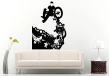 Load image into Gallery viewer, Bmx Bike Bicycle Extreme Sport Games Stunt Trick Wheelie Skateboarder Skateboard Urban City Wall Decal Vinyl Sticker Mural Room Decor L874