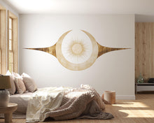 Load image into Gallery viewer, Boho Sun Moon Wall Decal Celestial Yoga Studio Wall Art Minimalist Spiritual Vinyl Sticker Meditation Room Wellness Decor
