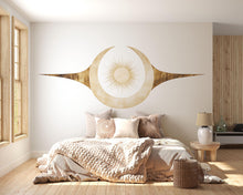 Load image into Gallery viewer, Boho Sun Moon Wall Decal Celestial Yoga Studio Wall Art Minimalist Spiritual Vinyl Sticker Meditation Room Wellness Decor