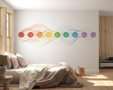 Load image into Gallery viewer, Rainbow Chakra Wall Decal Yoga Studio Wall Art Meditation Room Vinyl Sticker Spiritual Wellness Decor Zen Energy Mural