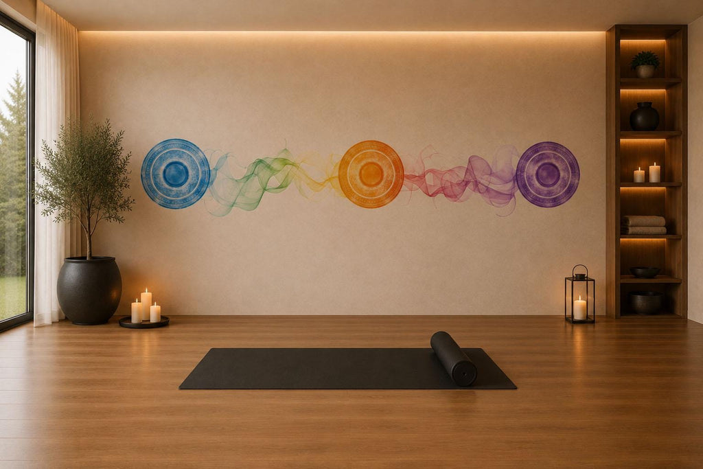 Minimalist Chakra Wall Decal Yoga Studio Wall Art Meditation Room Vinyl Sticker Spiritual Wellness Decor Modern Zen Mural