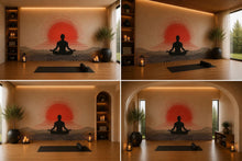Load image into Gallery viewer, Meditation Sunset Wall Decal Yoga Studio Wall Art Zen Spiritual Vinyl Sticker Wellness Room Decor Boho Meditation Mural