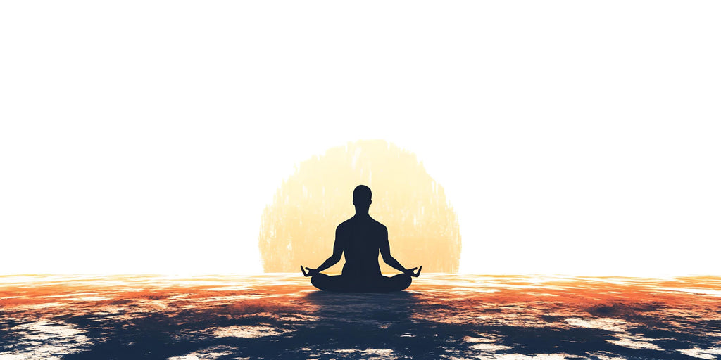 Meditation Ocean Sunset Wall Decal Yoga Studio Wall Art Zen Spiritual Vinyl Sticker Wellness Room Decor Boho Meditation Mural