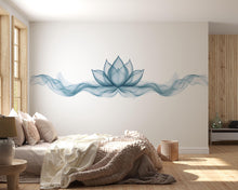 Load image into Gallery viewer, Blue Lotus Wall Decal Yoga Studio Wall Art Zen Meditation Vinyl Sticker Wellness Room Decor Spiritual Lotus Flower Mural