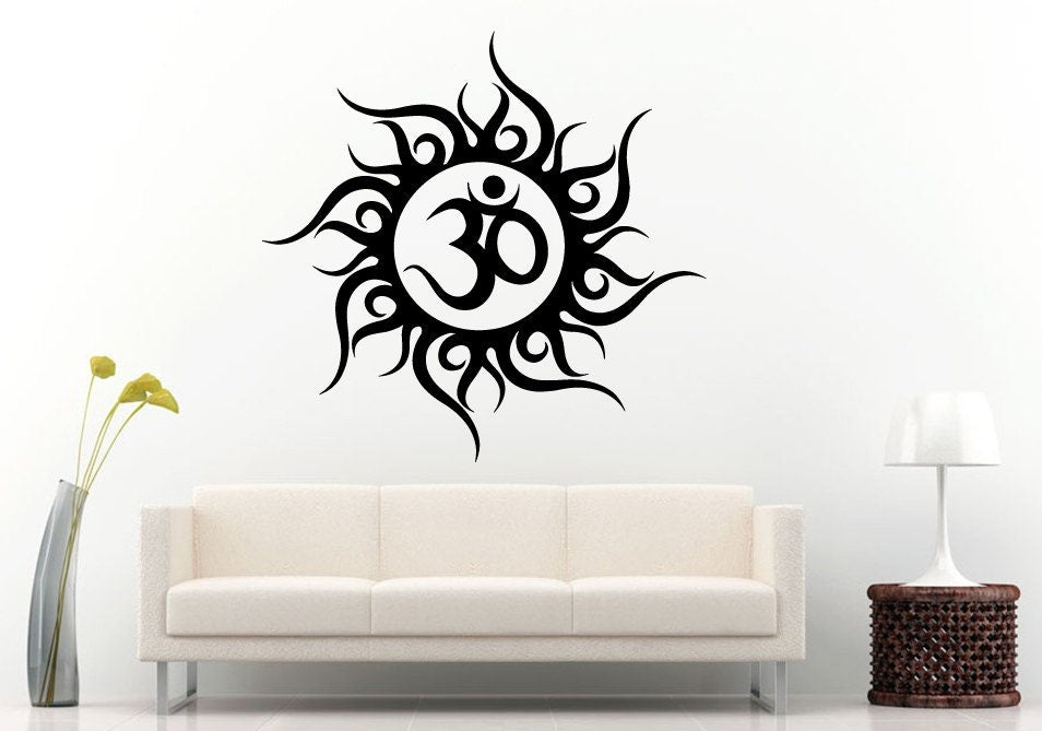 Om Symbol Tribal Sun Circle Wall Living Room Vinyl Art Sticker Decal Decor Mural L896