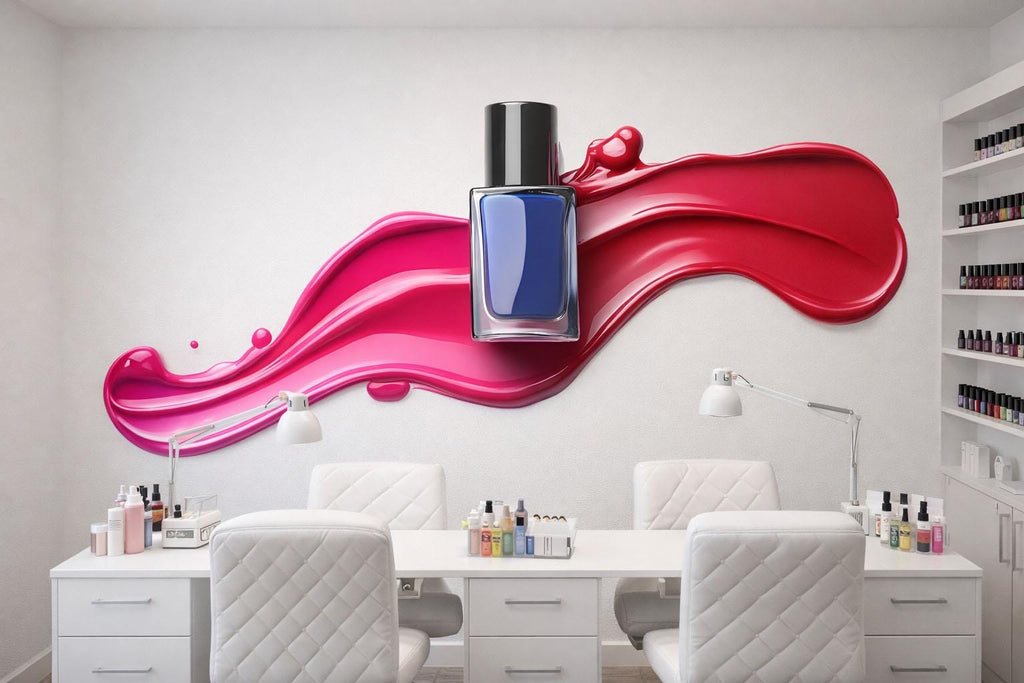 Nail Polish Sticker, Pink Red Manicure Decal, Blue Polish Bottle Sticker, Beauty Salon Sticker, Nail Tech Gift, Glam Nail Art Decal, 567mv