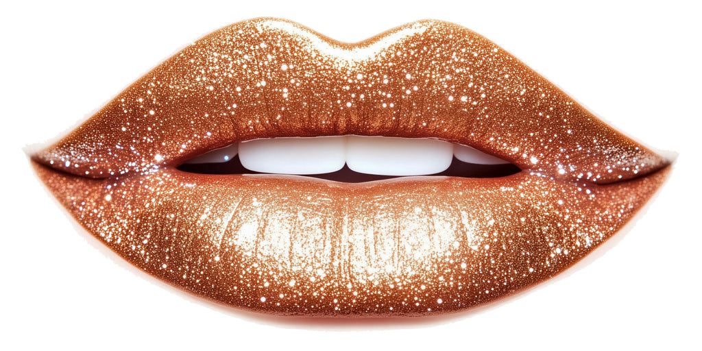 Gold Glitter Lips Wall Decal, Sparkle Makeup Wall Sticker, Glam Bedroom Wall Art, Beauty Room Decor, Salon Vanity Mural, 577mv