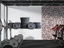 Load image into Gallery viewer, Weight Plates Wall Mural, Gym Wallpaper, Fitness Studio Wall Decal, Home Gym Decor, Weightlifting Workout Room Art, 608mv