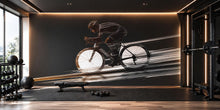 Load image into Gallery viewer, Cyclist Wall Mural, Bike Rider Gym Wallpaper, Cycling Wall Decal, Fitness Studio Decor, Home Gym Workout Art, 612mv