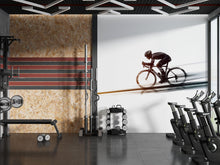 Load image into Gallery viewer, Cyclist Wall Mural, Bike Rider Gym Wallpaper, Cycling Wall Decal, Fitness Studio Decor, Home Gym Workout Art, 612mv