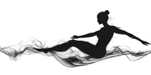 Load image into Gallery viewer, Yoga Dancer Wall Mural, Gym Wallpaper, Black Ballet Silhouette Wall Decal, Fitness Studio Workout Room Decor, 616mv