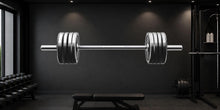 Load image into Gallery viewer, Barbell Wall Mural, Gym Wallpaper, Weightlifting Wall Decal, Home Gym Decor, Fitness Studio Workout Room Art, 618mv