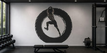 Load image into Gallery viewer, Tire Workout Wall Mural, Gym Wallpaper, Athlete Fitness Wall Decal, Home Gym Decor, Strength Training Room Art, 619mv