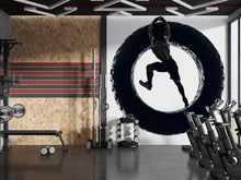 Load image into Gallery viewer, Tire Workout Wall Mural, Gym Wallpaper, Athlete Fitness Wall Decal, Home Gym Decor, Strength Training Room Art, 619mv