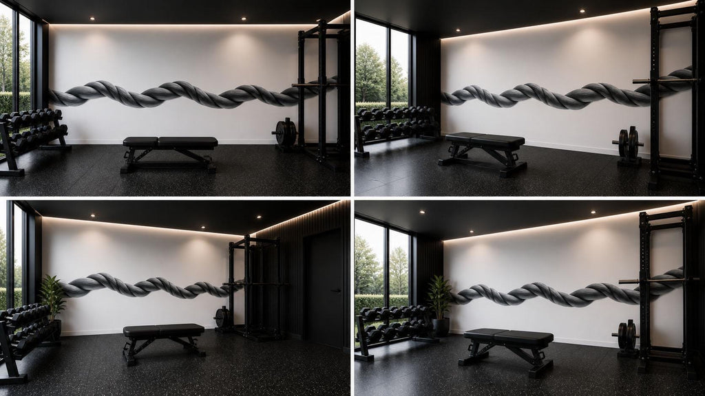 Battle Rope Wall Mural, Gym Wallpaper, Fitness Studio Wall Decal, Home Gym Decor, Strength Training Room Art, 623mv