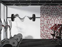 Load image into Gallery viewer, Smoke Barbell Wall Mural, Gym Wallpaper, Weightlifting Wall Decal, Home Gym Decor, Fitness Studio Workout Art, 632mv