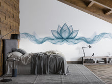 Load image into Gallery viewer, Blue Lotus Wall Mural, Zen Flower Wallpaper, Spa Bedroom Wall Decal, Meditation Room Decor, Yoga Studio Art, 652mv