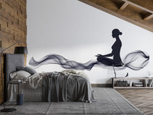 Load image into Gallery viewer, Meditation Woman Wall Decal Yoga Studio Wall Art Zen Wellness Vinyl Sticker Minimalist Spa Decor Modern Meditation Room Mural
