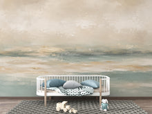Load image into Gallery viewer, Abstract Coastal Wallpaper Mural | Modern Ocean Horizon Wall Mural | Neutral Textured Beach Wallpaper Decor | Peel and Stick 860LU