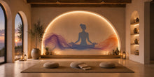 Load image into Gallery viewer, Meditation Woman Wall Decal Yoga Studio Wall Art Zen Wellness Mural Spiritual Wall Sticker Modern Spa Decor Meditation Room Vinyl