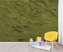 Load image into Gallery viewer, Moss Green Plaster Texture Wallpaper | Warm Earth Tone Abstract Peel and Stick | Rustic Clay Wall Effect | Modern Textured Mural 422DE