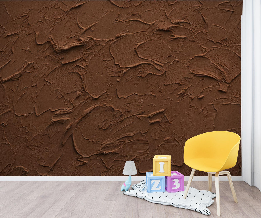 Cocoa Plaster Texture Wallpaper | Warm Earth Tone Abstract Peel and Stick | Rustic Clay Wall Effect | Modern Textured Mural 423DE