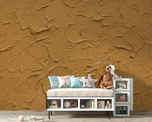 Load image into Gallery viewer, Ochre Plaster Texture Wallpaper | Warm Earth Tone Abstract Peel and Stick | Rustic Clay Wall Effect | Modern Textured Mural 424DE