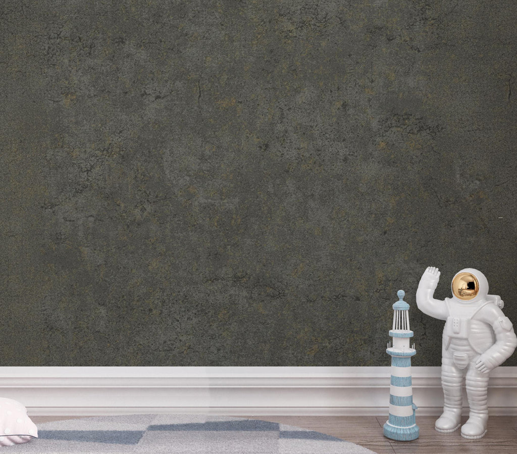 Dark Charcoal Textured Wallpaper | Industrial Concrete Effect Wall Mural | Modern Rustic Peel and Stick Wallpaper Stone Texture Decor 426DE